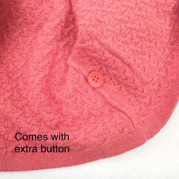 Patagonia Womens Cashmere Wool Sweater Hoodie Button Up Cardigan Sz Small Coral - Picture 9 of 12